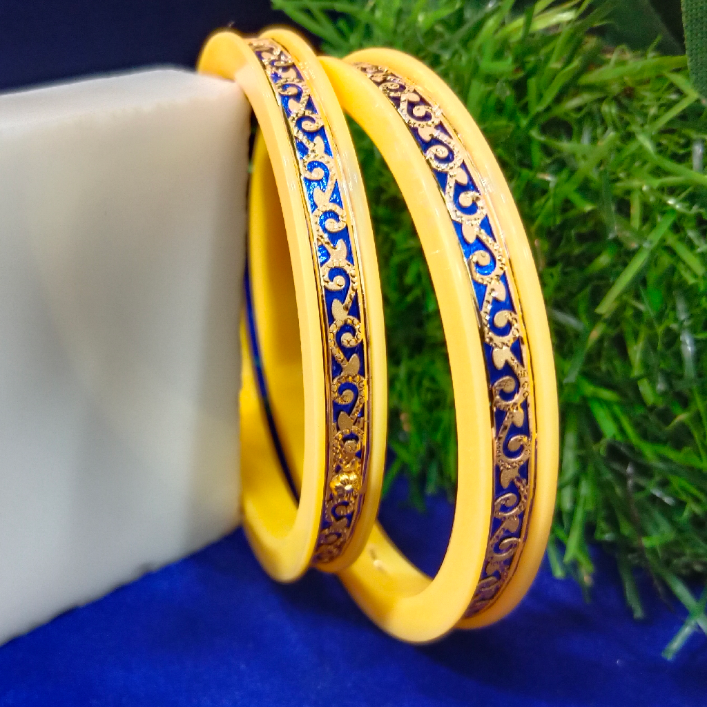 22kt fancy gold Blue plastic bangle